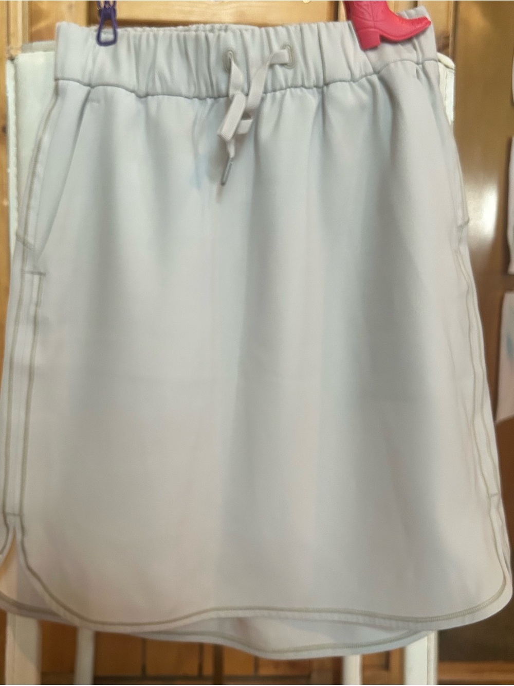 Casual White Drawstring Skirt